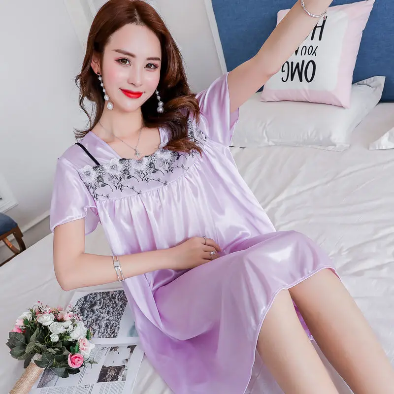 Tank Sleeveless Women Nightgown Lounge Home Night Dress V-neck Lightweight Gown Silk Sleepshirts Sleepwear Lenceria Underwear