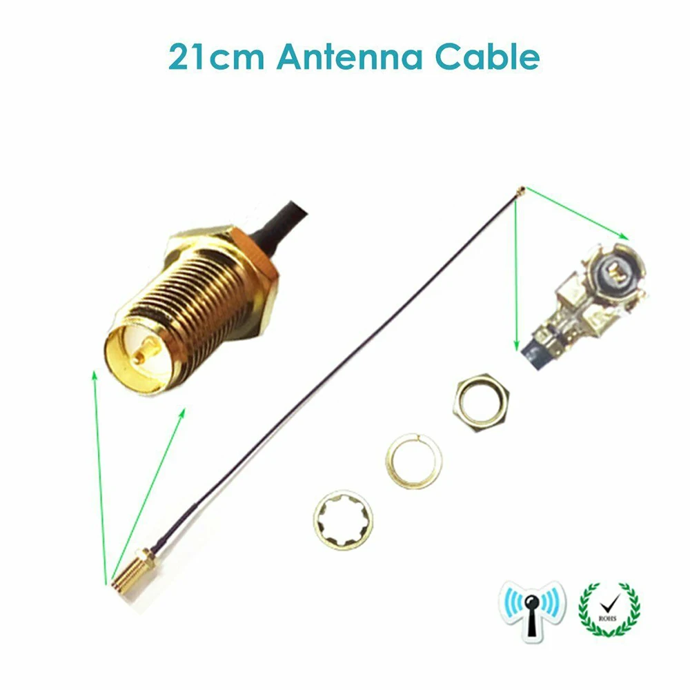 Новая 2,4 ГГц антенна Wi-Fi 5dBi RP-SMA Мужская антенна для беспроводного Wi-Fi роутера с 21 см PCI U. FL IPX к SMA мужской косичка кабель