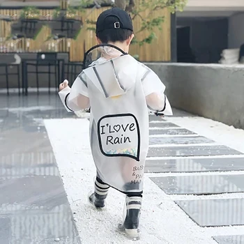 

Children Waterproof Raincoat Transparent Girl Boy Impermeable Poncho Raincoat Capa De Chuva Clear Jacket Rain Gear KK60YY