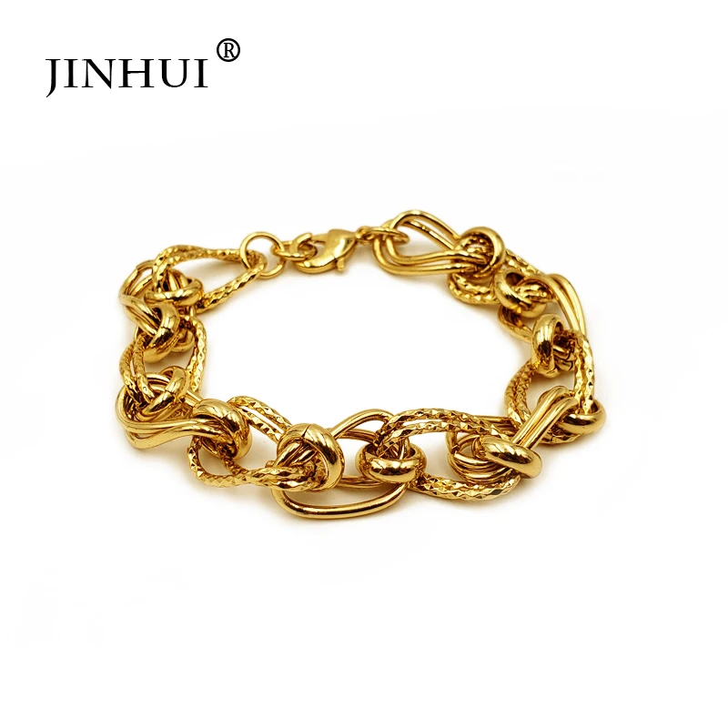 Jin Hui Fashion New African Ethiopia Gold color Men Bracelet Women Party Ornament Luxury Gifts for Friends Dubai Bangle Jewelry