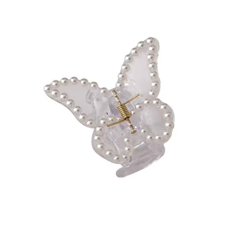 2021 Summer Small Transparent Butterfly Hair Claws Hairpin Cute Transparent Grabs Acrylic Hair Clip For Women Sweet Accessories hair clips for thick hair