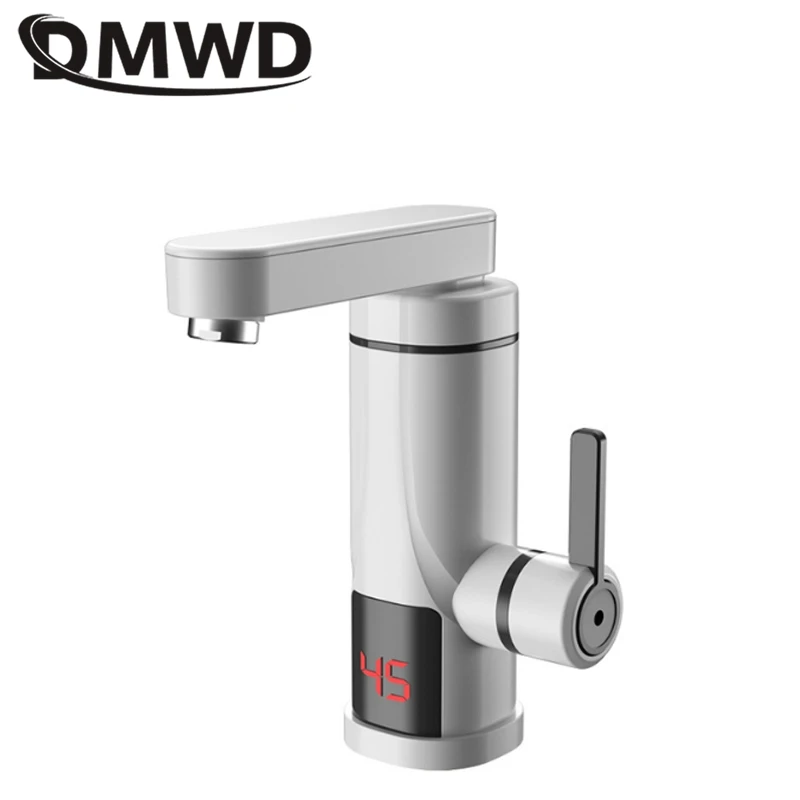 DMWD-grifo eléctrico de calefacción instantánea para el hogar, grifo de calefacción rápida de agua sin tanque, calentador de agua con pantalla LED, 3300W