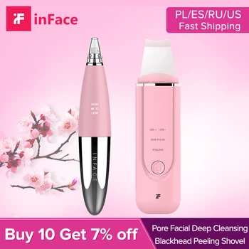 

InFace Ultrasonic Skin Scrubber Vacuum Blackhead Remover Facial Pore Cleaner Face Skin ion Skin Blackhead Suction Machine