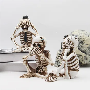 

Pumpkin Halloween Resin Decorative Props Creative 3Pc Bones Stretchers Skeletons Decor Halloween Home Decoration Accessories