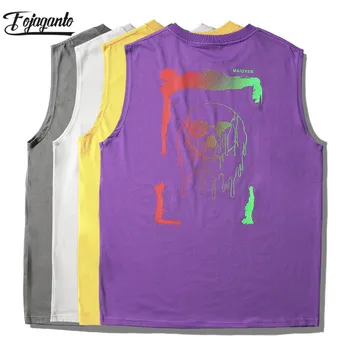 

FOJAGANTO Summer Men Trend Tank Tops Fashion Brand Men's Printing Hip Hop Tank Casual Wild Sleeveless Tank Male