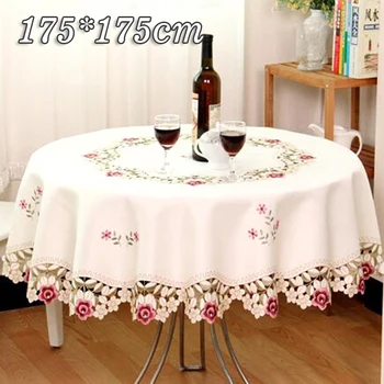 

Home Tablecloth Solid Round Polyester Table Cloth Anti-fouling Christmas Wedding Party Hotel Restaurant Banquet Decor Reusable