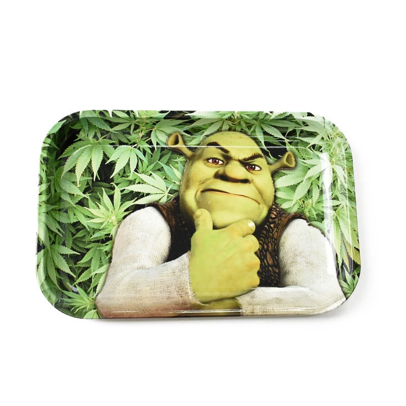 280mm Metal Cigarette Tray Weed Tray Rolling Paper Men Gift Cigarette Box Gadgets for Men Holder Rolling Tray Hot Sale - Цвет: hulk