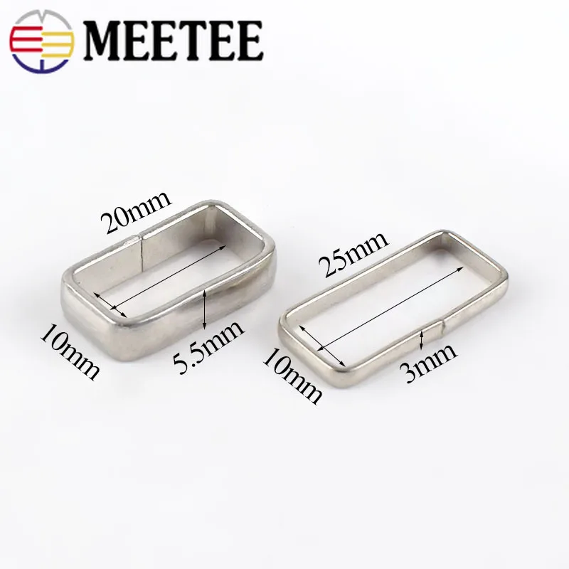 Meetee 5/10/20 шт. 20/25 мм Ручная петля для ремня медные серебряные ремни кольцо пряжки