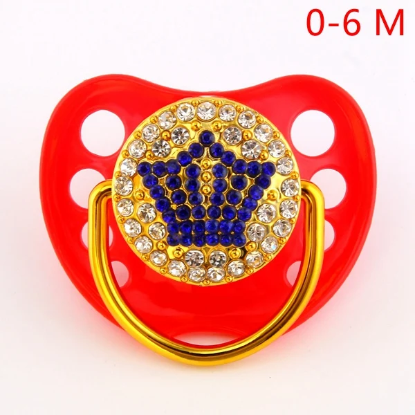 6 цветов Корона Bling детские соски 0-18 месяцев Bling пустышки качество еды детские соски BPA бесплатно - Цвет: Red 0-6M