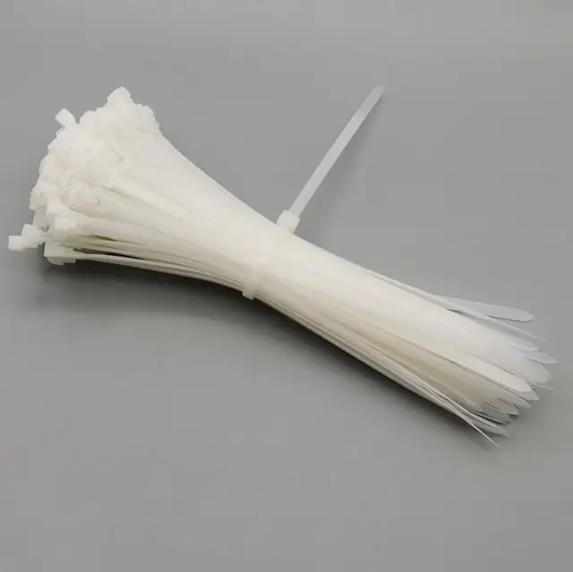 5*200mm Releasable Cable Tie Colored Plastics Reusable Loop Wrap Nylon Zip Ties Bundle Ties White