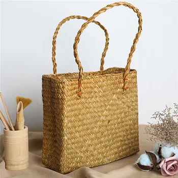

Straw Handbag 2020 New Fashion Brand Designer Weaving Tote Summer Vacation Bohemia Straw Durable Crossbody Bag For Women