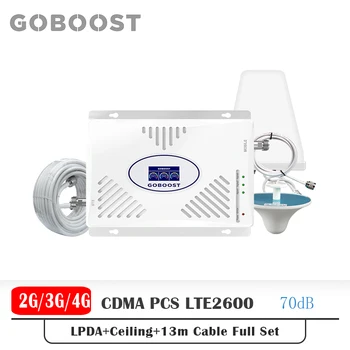 

GOBOOST 2G 3G 4G Signal Booster Tri Band Mobile Signal Amplifier Cellular Repeater CDMA 850 PCS 1900 FDD LTE 2600 Amplifier 70dB