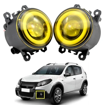 

2pcs Car Styling LED Fog Light +Angel eye For Renault SANDERO STEPWAY Hatchback 2009-2015 For Dacia Logan Pickup US 2008-2015