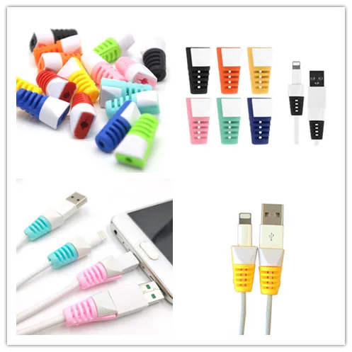 

4pcs Cable protector Bobbin winder Data Line Case Rope Protection Spring twine For iPhone Android USB Earphone Cover