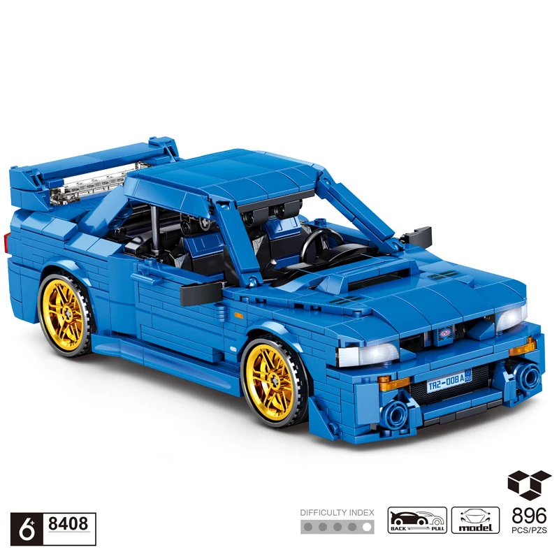 Technics классический спортивный автомобиль SUBARU WRX STI 22B модель строительного блока