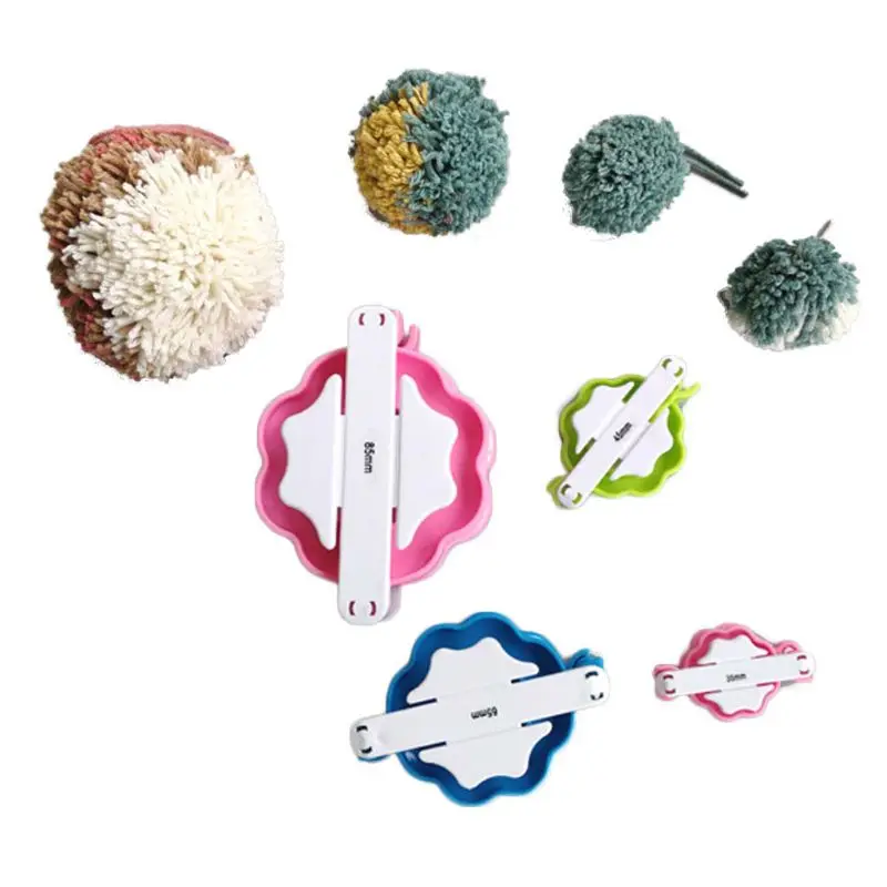 

2020 New 4 Sizes Flower Essential Pompom Maker Fluff Ball Weaver Needle DIY Wool Knitting