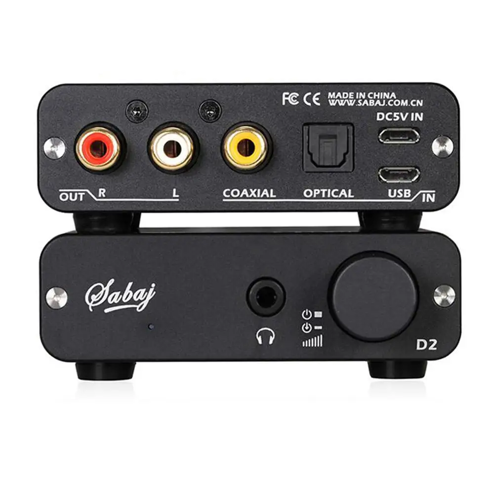  SABAJ D2 DAC de Audio portátil con amplificador de auriculares con conector de salida de auriculare
