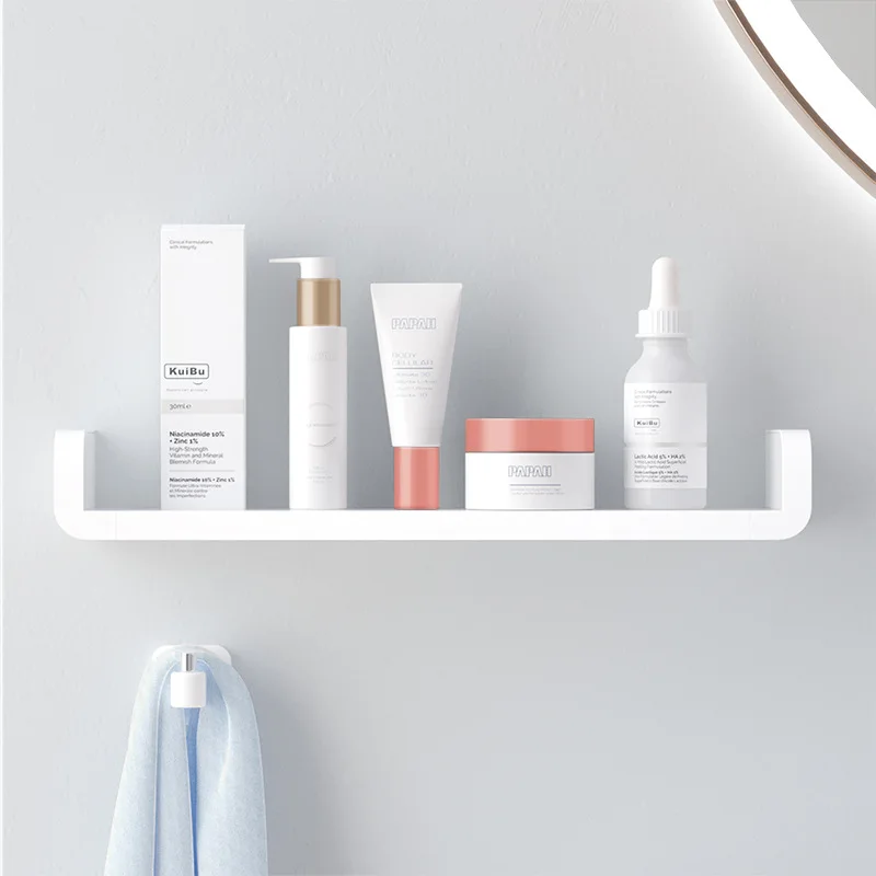  White Home Storage Holder Waterproof Cosmetic Shelves Wall Hanging Bathroom Shower Shelf Caddy Show