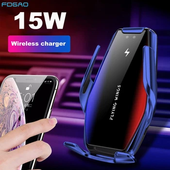 Automatico di Bloccaggio 15W Veloce Caricabatteria Da Auto Senza Fili per Samsung S20 S10 iPhone 11 Pro XS XR X 8 A Raggi Infrarossi sensore Supporto Del Supporto Del Telefono