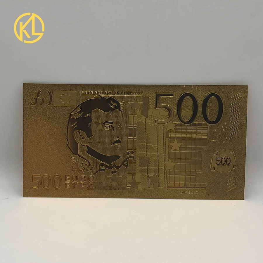 

Metal Craft Money 24K Gold Plated banknotes set 7pcs Euro 5 10 20 50 100 200 500 for banknote collection and valuable gifts