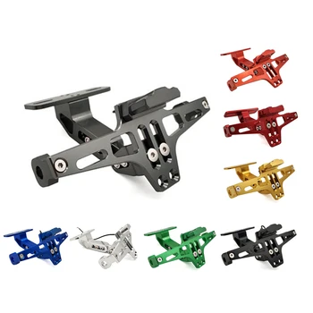 

Motorcycle Adjustable Angle License Plate Holder Bracket CNC Aluminum For Suzuki GSXR400 GT 250 550 RG 500 V250 V S Z 800 DL650