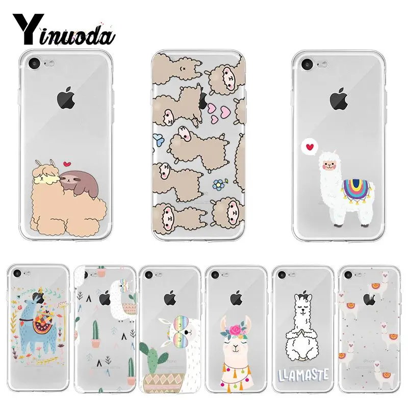 

Yinuoda Kawaii Cute Llama Alpaca Animals CartoonCool phone Case for Apple iPhone 8 7 6 6S Plus X XS max 5 5S SE XR Cover