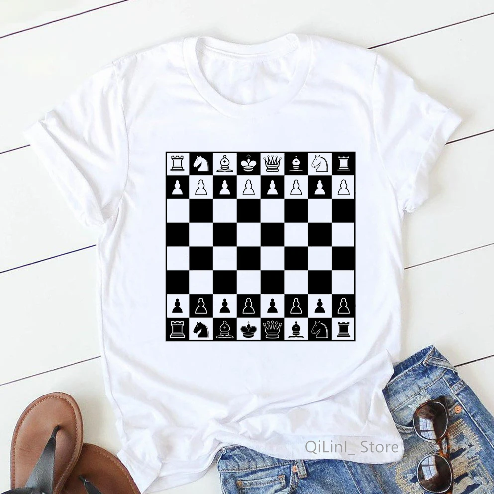 Novelty design Dancing Chess Print funny t shirts women streetwear chess lover friends birthday gift Personalized punk tshirt cheap graphic tees Tees