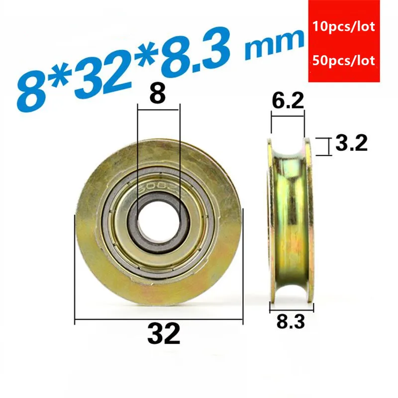 

10 шт./50 шт. U-образный роликовый подшипник с канавками 8*32*8,3 мм гусеничный круг 8x32x8,3 стальная Антикоррозийная 608ZZ 608