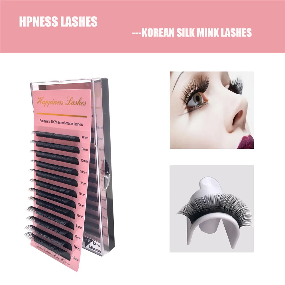 

Volume Eye Lash Extension Soft Silk Mink Mink Eyelash Deep Matt Natural Long Classic Lashes for Beauty Academy HPNESS
