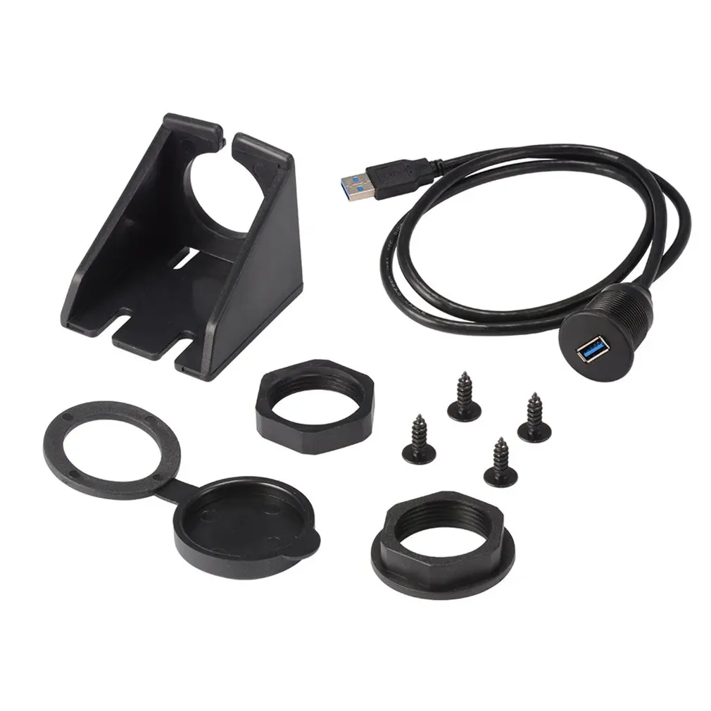 1 Meter USB 3.0 Dash Flush Mount Extension Cable Male to Female Dashboard Panel for Car Boat Motorcycle CY801