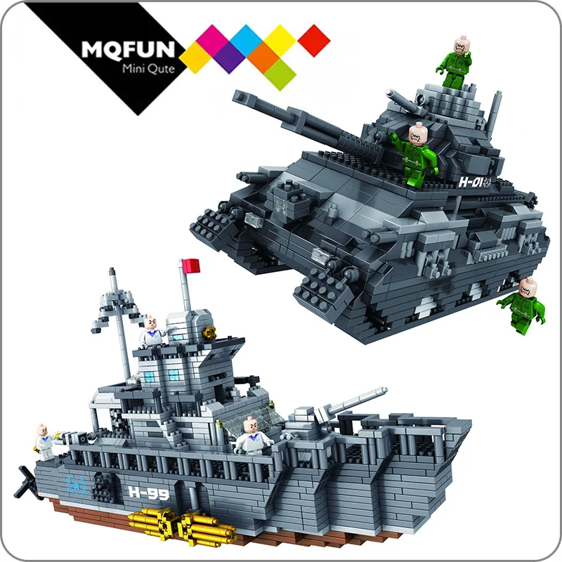 PZX Building Star Army Military Warship Destroyer Ship 3D Model DIY Diamond Mini Blocks Bricks Educational Toy for Kids | Игрушки и