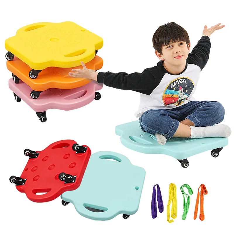 Juguetes de integración sensorial Montessori para niños, patinete silencioso de cuatro ruedas, entrenamiento de equilibrio, deportes al aire libre, ayuda para enseñanza, juguetes sensoriales 1
