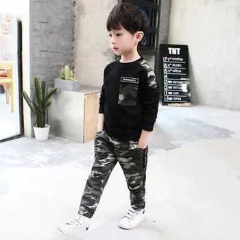 

Cute Teen Kids Baby Jacket Coats Boys Letter Tracksuit Camouflage Tops Pants 2PCS Outfits Clothing Children Jackets Set #828