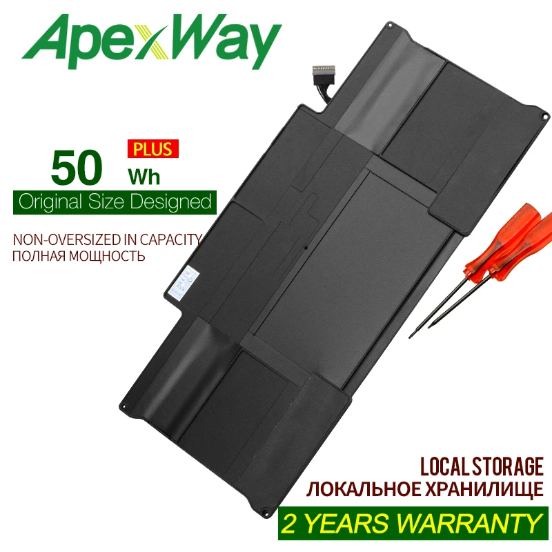 

ApexWay 7.3V 50WH laptop Battery for Apple MacBook Air 13" 2012 year A1369 2011 production Replace A1405 A1377 A1466 020-7379-A