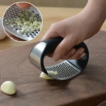 

Hot New Home Kitchen Mincer Tool Stainless Steel Garlic Press Crusher Squeezer Masher Useful Kitchen Utensils