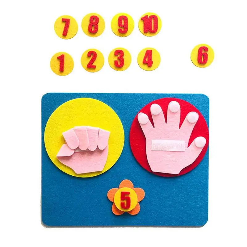  Kids Maths Toys Finger Count 1-10 Non Woven Kindergarten Learning Mathematics Educational Toy Finge - 4000150817035