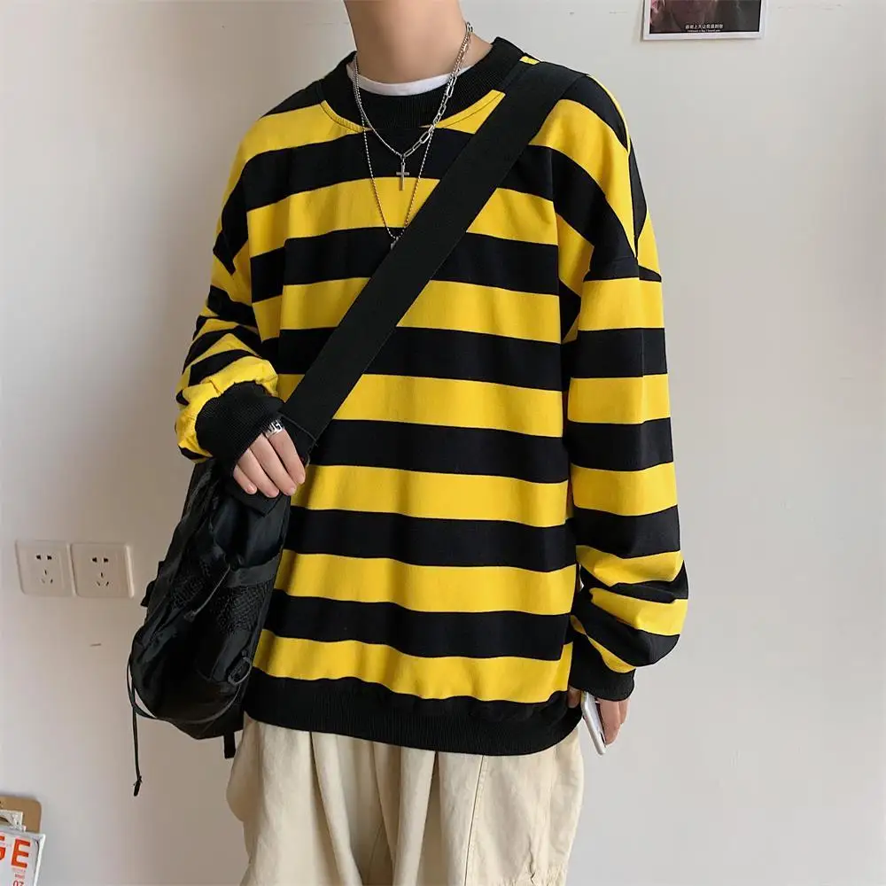 Men's 13 Color Full High-quality Coats Stripe Printing Hoodies Mens Cotton Clothes Pullover Casual Loose Sweatshirts Size M-5XL