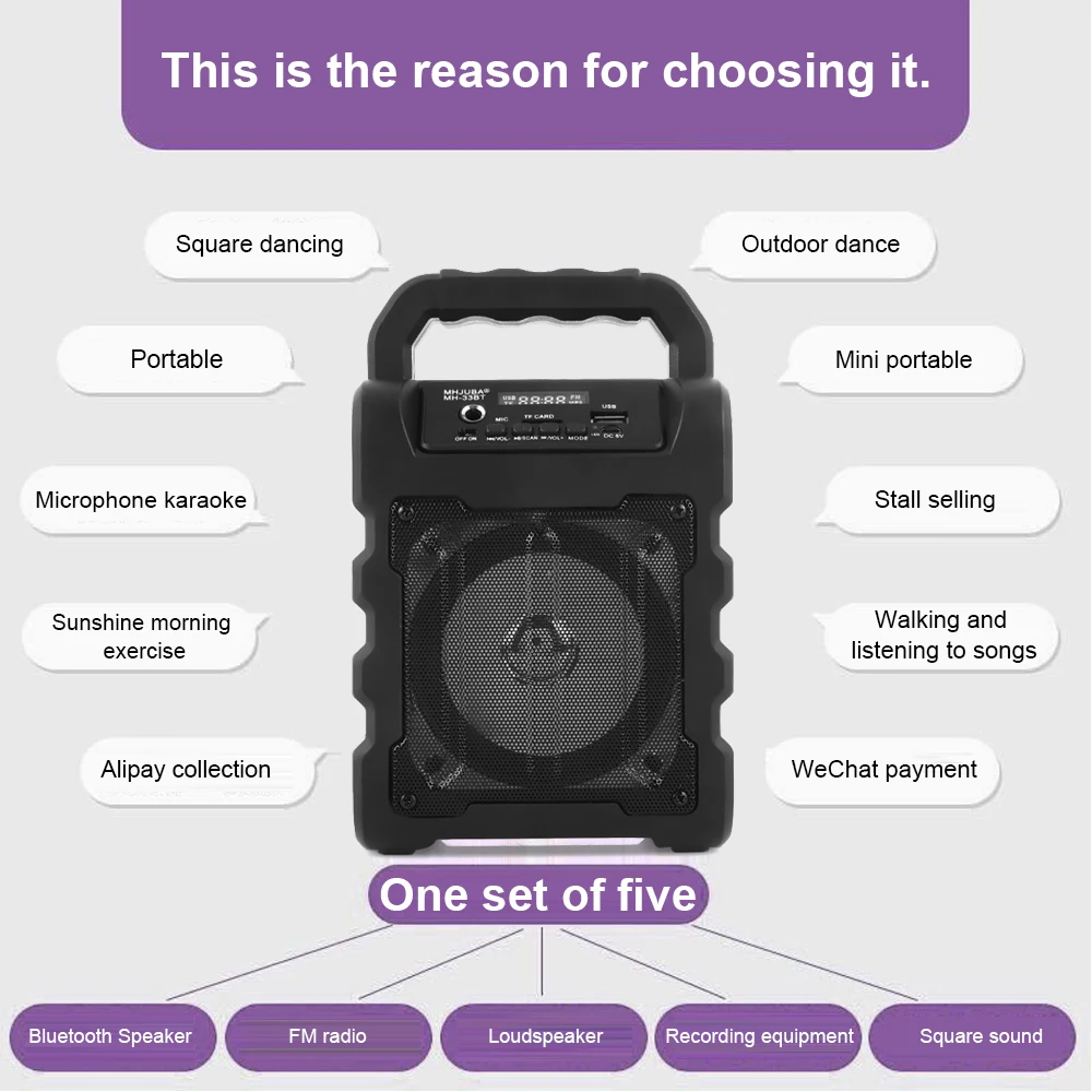 Портативная уличная Беспроводная Bluetooth колонка саундбар стерео сабвуфер с