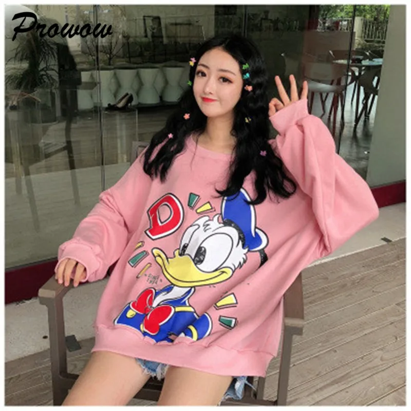 Daisy duck, Женская толстовка, забавные мультяшные пуловеры, толстовки, топы, женские графические свитшоты, женские свитшоты, уличная одежда для женщин