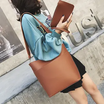 

Women's Designer Handbag The Big Women's Pu Leather Handbags 2018 Simple Fashion New Quality Tote Bag Shoulder Bags