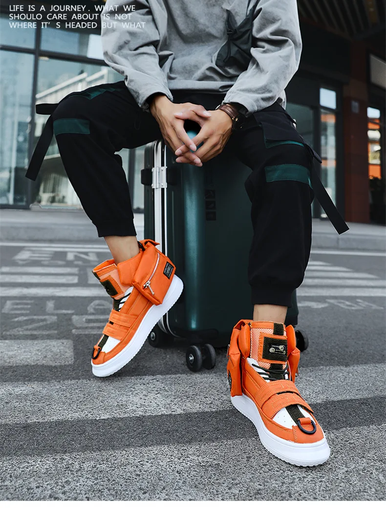 Luxury Chunky Sneakers Men | Orange Black Sneakers Men | Men Luxury Sneakers  Shoes - Casual Sneakers - Aliexpress