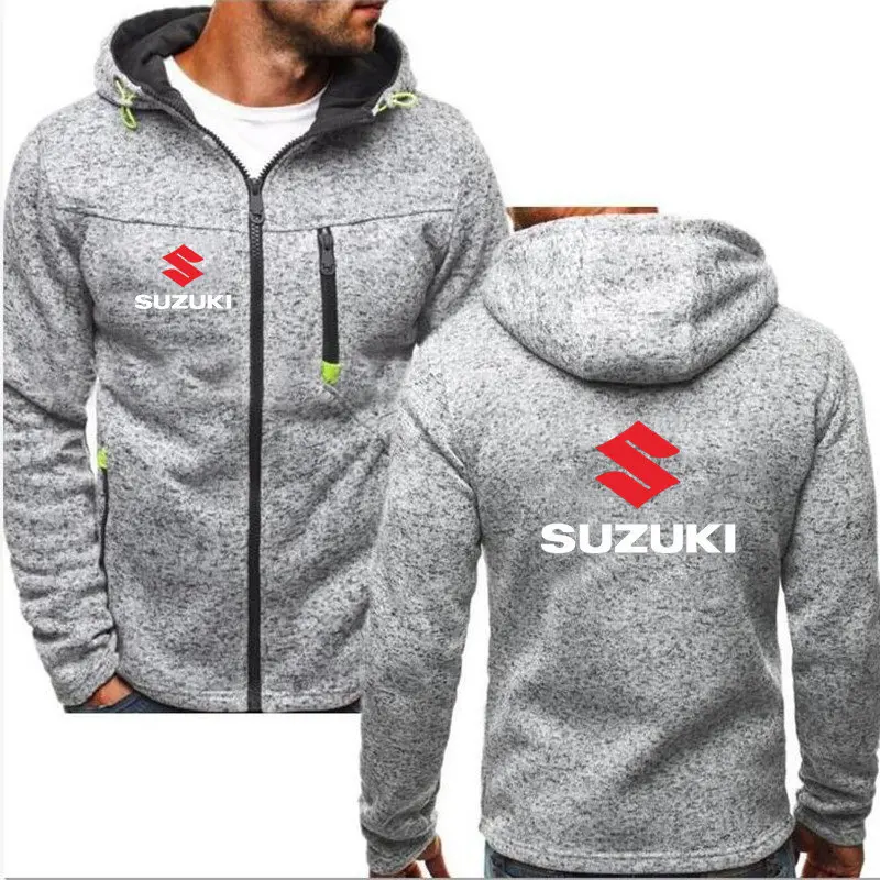 Модные мужские s для SUZUKI худи с логотипами повседневные мужские толстовки с принтом хип-хоп пуловер на молнии с карманом с капюшоном