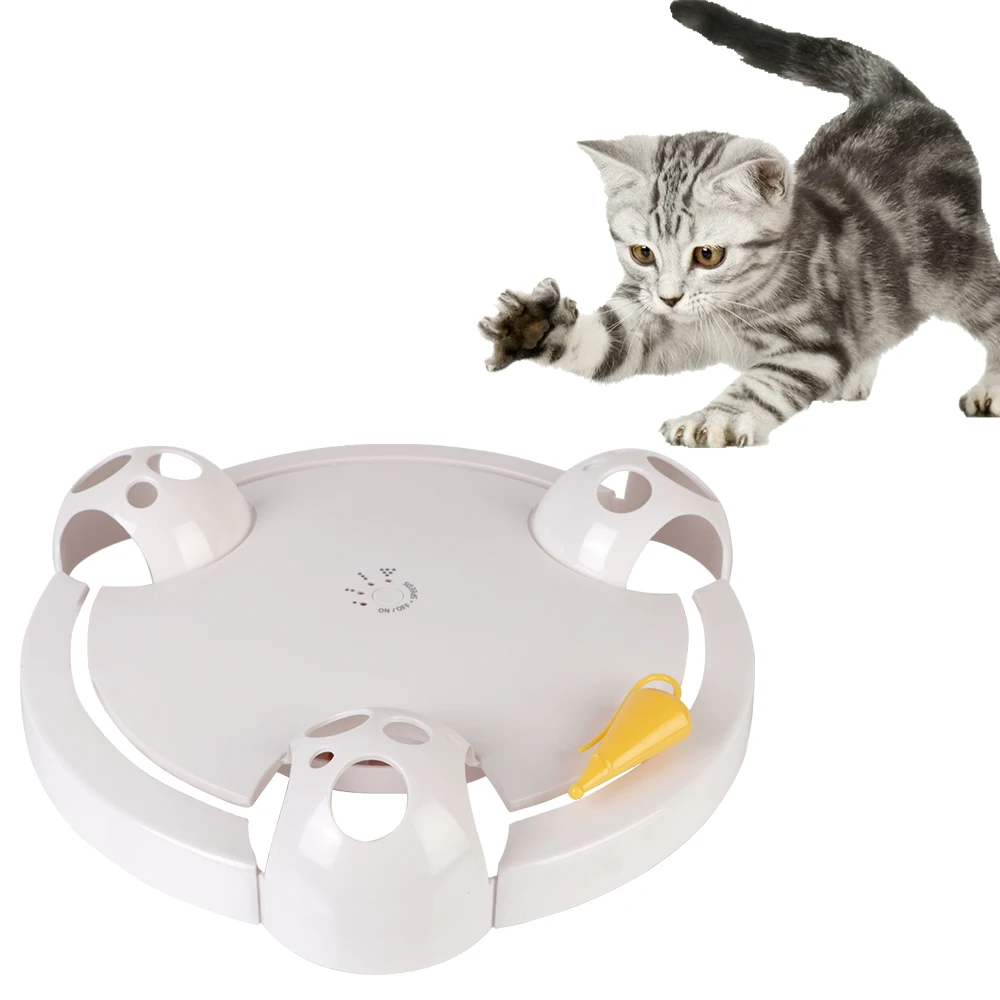 

Pet Interactive Puzzle Game Play Cat Entertainment Toys Funny Cat Stick Catching Mouse Turntable Electric Pet Supplies