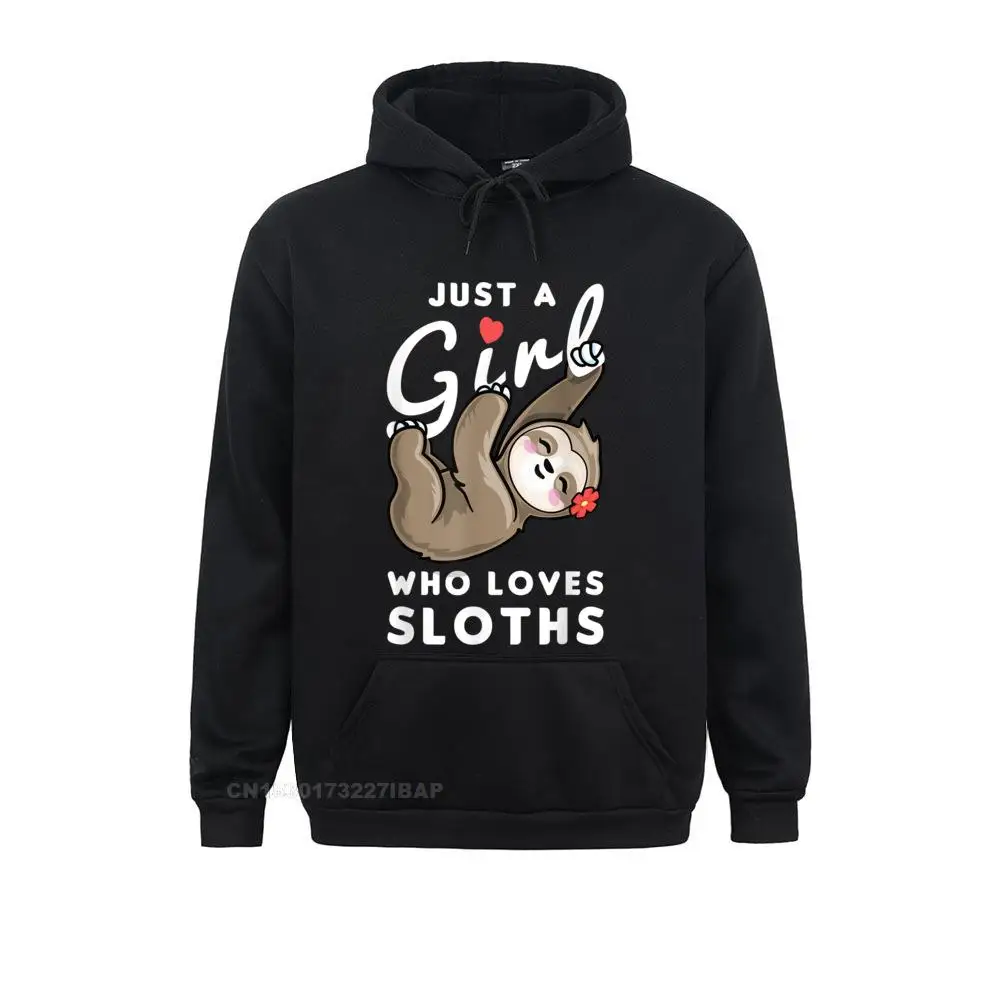 

Just A Girl Who Loves Sloths T-Shirt Camisa Autumn Young Hoodies Print Hoods Hip Hop Long Sleeve Sweatshirts Hooded Pullover