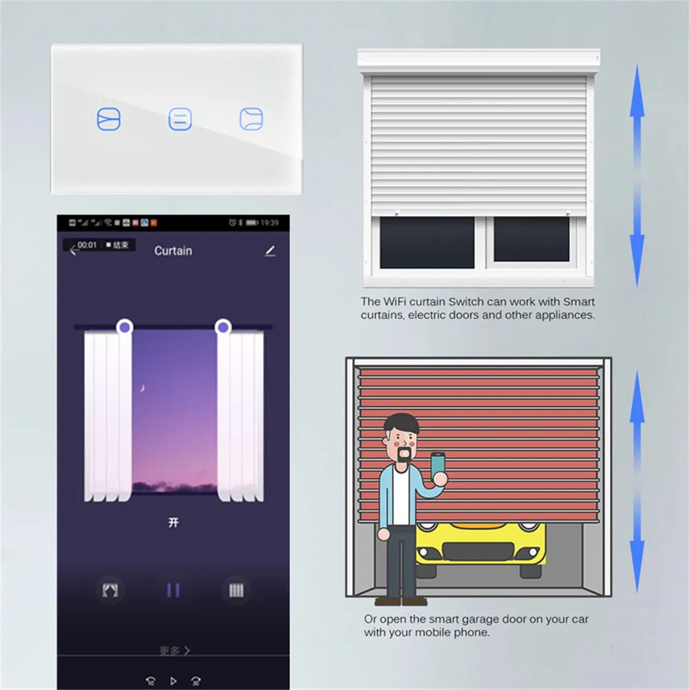 Lonsonho Wifi умный занавес переключатель ЕС США беспроводной пульт дистанционного управления Сенсорная панель слепой переключатель для жалюзи мотор Alexa Google Home