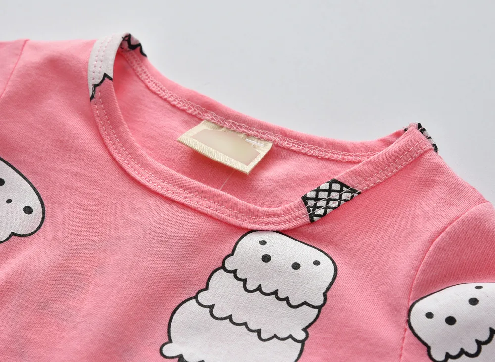 2 шт. футболка с длинным рукавом и принтом мороженого|Комплекты одежды| |