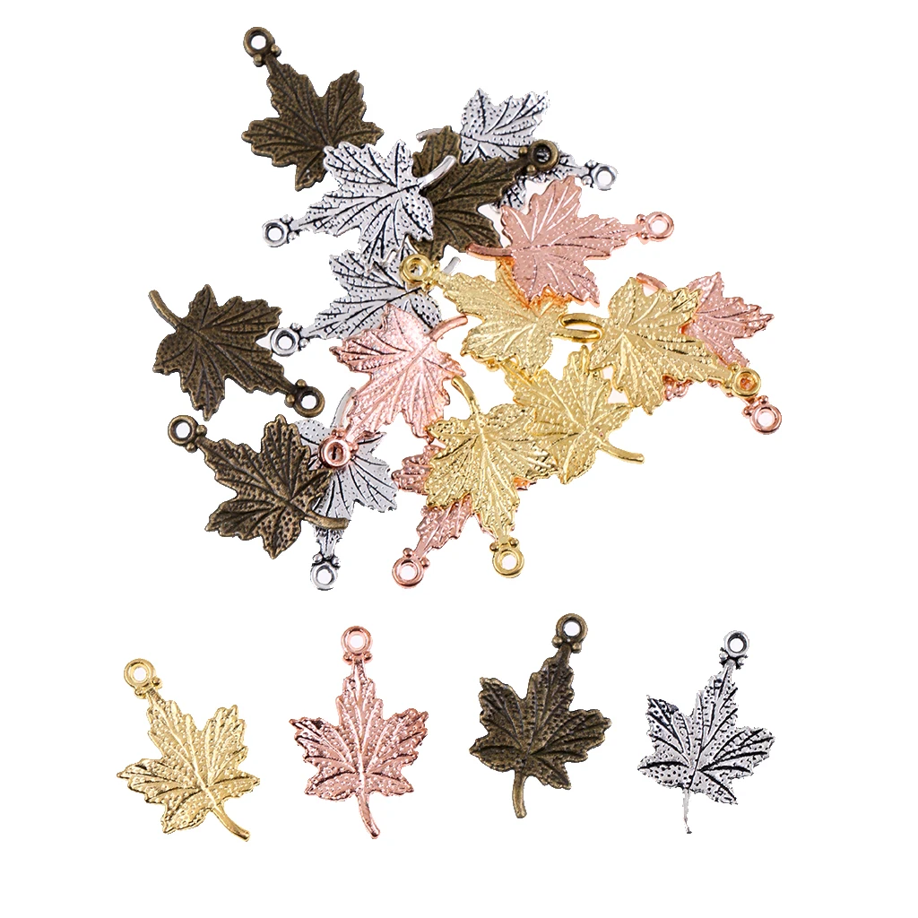 20 pcs Maple Leaf Charms Assorted Colors Fall Nature Jewelry Design Supplies Pendants Fashion Jewelry