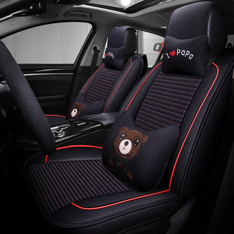 

New Style Flax Cartoon Automobile Seat Cushion Suitable for Buick Envision Regal Ang Barrow Seat Cover B70