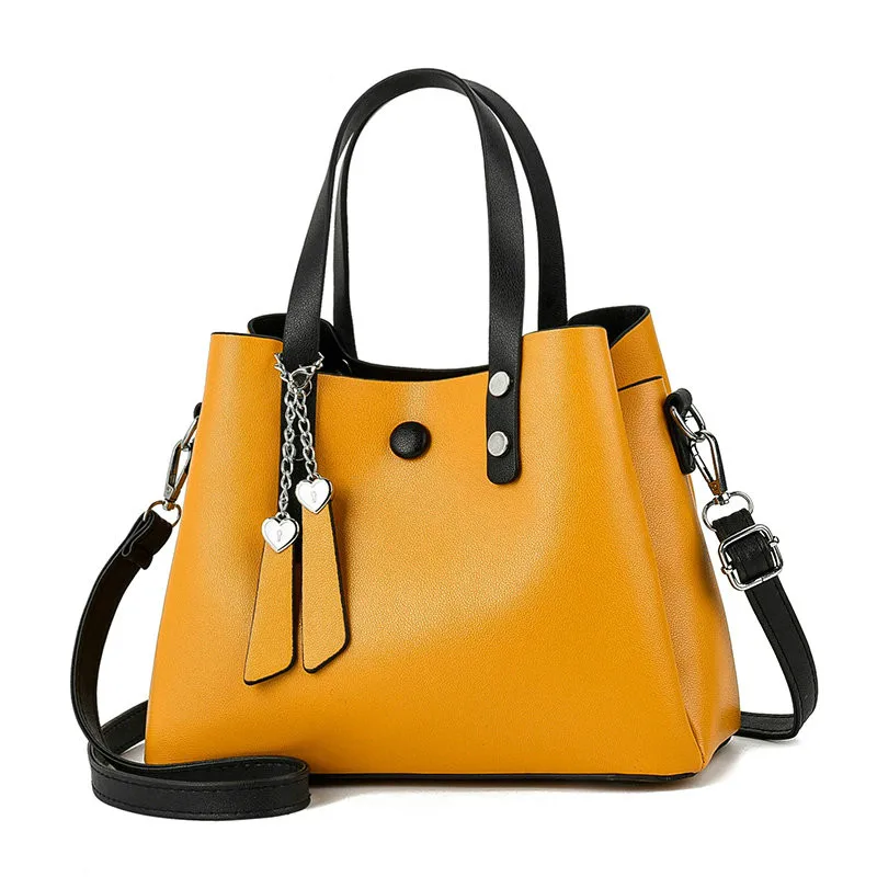 

New Handbag with shoulder strap For Women 2019 Casual Luxury Leather Handbags Yellow Flap Clutch Women Messenger Shoulder B1-10