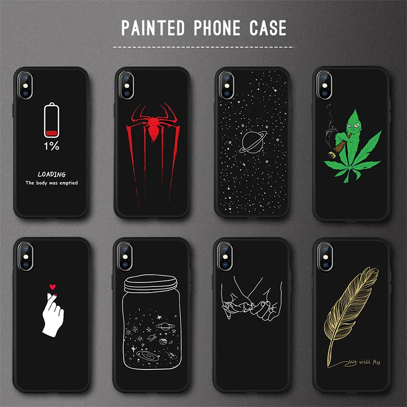 

Silicon Case Cover Phone Bumper for iPhone 7 6s 6 Plus XR XS X Green Leaf Pattern Cover for iPhone 8 Plus XS Max 5S SE 5 Fundas